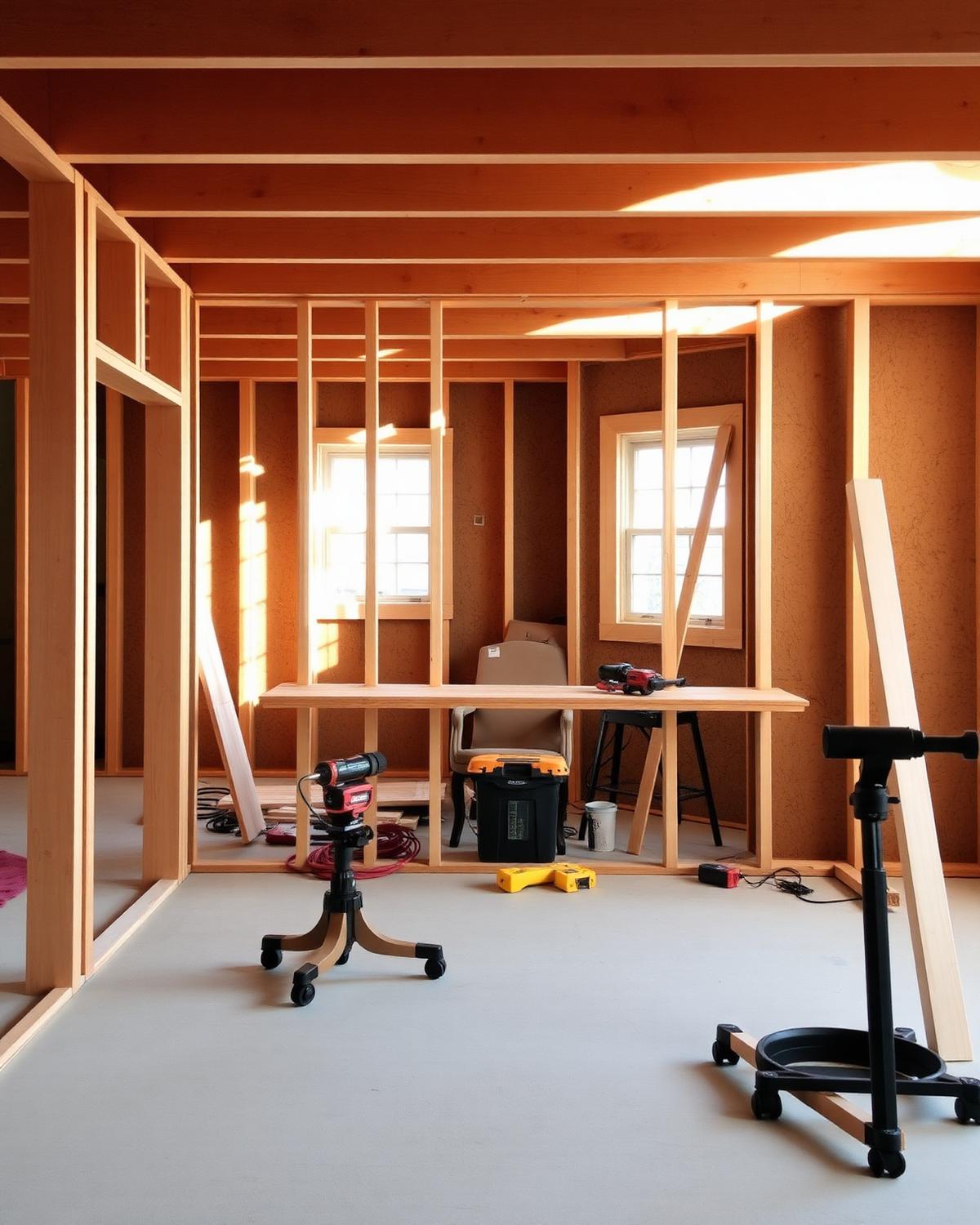Chantier de rénovation résidentielle